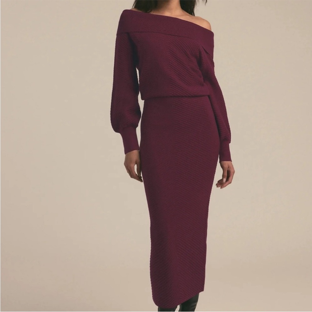 NWT XS Favorite Daughter Off-Shoulder Burgundy Irene Dress